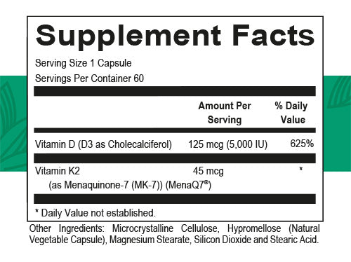 Vitamin D3 + K2 - 60 Servings